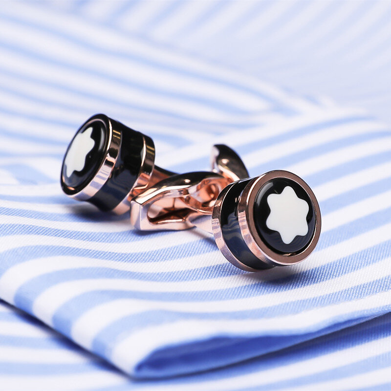 FLEXFIL-gemelos de Camisa de lujo para hombre, de marca, de alta calidad, redondos, para boda