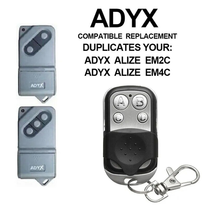 ADYX ALIZE EM2C / ALIZE EM4C ประตูโรงรถรีโมทคอนโทรล Clone 433.92MHz รหัสเครื่องส่งสัญญาณ Command Key Fob