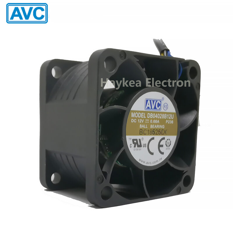 สำหรับ AVC DB04028B12U พัดลม4ซม.4028 40X40X28มม.12V 0.66A Dual Ball แบริ่ง4-สายไฟ4pin PWM เซิร์ฟเวอร์ Airflow COOLING REVOLUTION