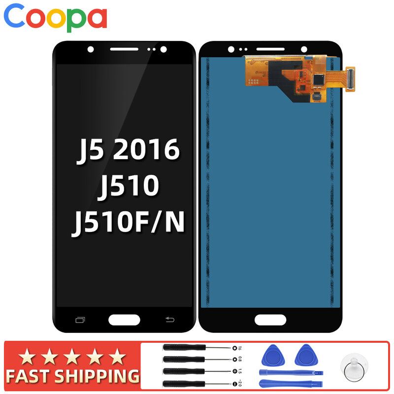 삼성 갤럭시 J5 2016 SM-J510F J510FN J510M J510 LCD 디스플레이 + 터치 스크린 디지타이저 어셈블리에 대 한 밝기 Adjustbale LCD