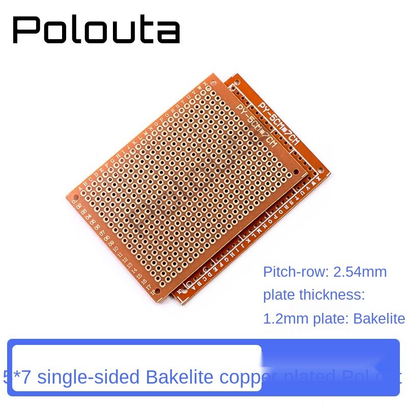 5 PCS 9*15 Polouta PCB Single-Sided Bakelite Copper Plating Rubber Sheet Universal Board 2.54mm Lanardo Arduino Pcb Prototype