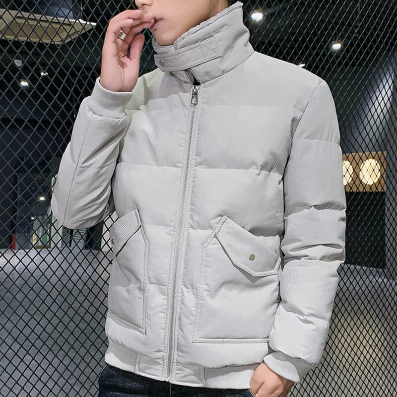 5xl inverno 90% pato branco para baixo jaqueta parkas casaco masculino gola casual veludo grosso casaco de lã streetwear