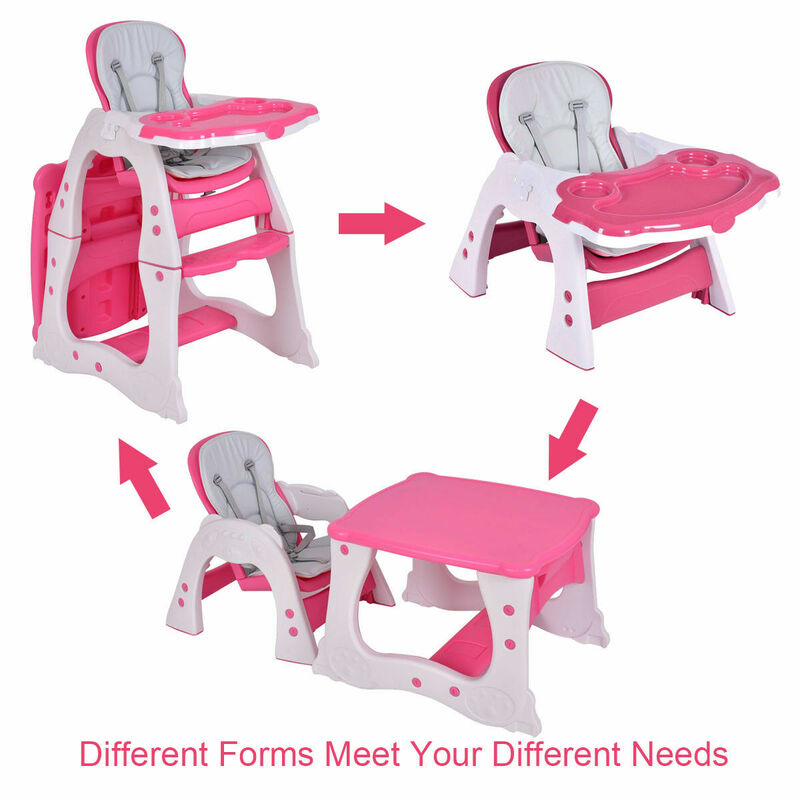 Silla alta Convertible 3 en 1 para bebé, asiento de mesa de juego, elevador, bandeja para bebé