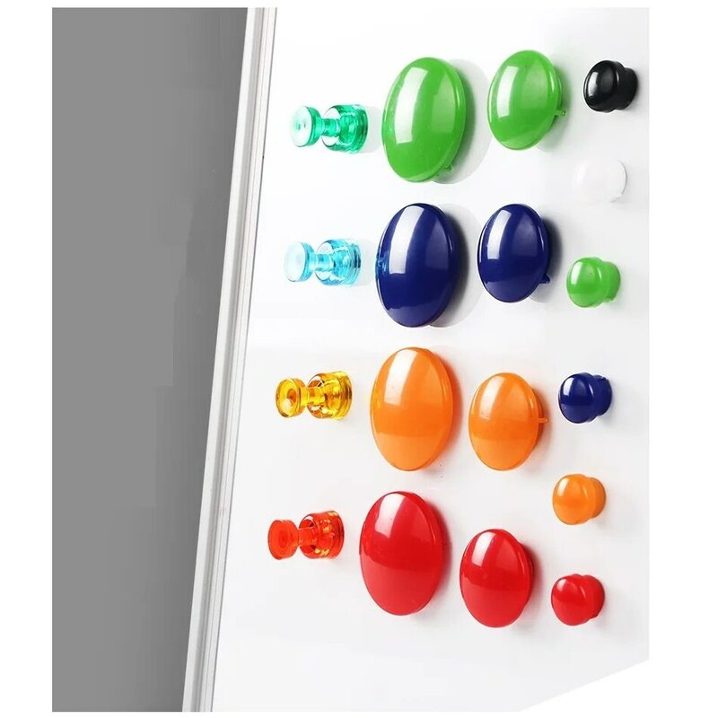 Conjunto de botões magnéticos coloridos para refrigerador, pino magnético de ímã de geladeira 15mm 17mm 20mm 30mm 40mm material escolar de escritório a6699
