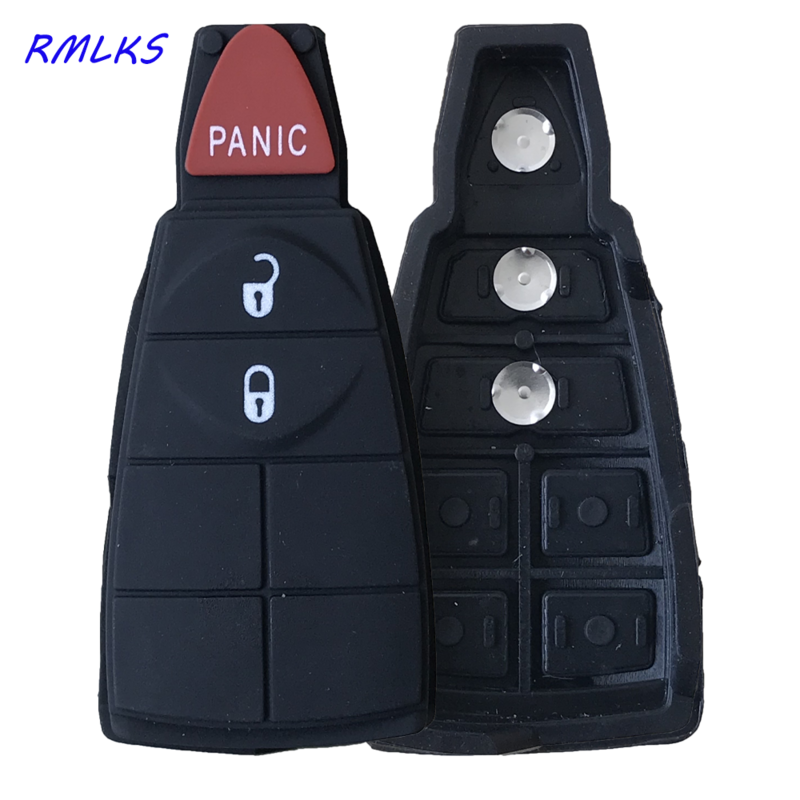New REPLACEMENT Rubber Key Button Pads Smart Remote Key Housing Fobik Case Button Keyless Entry Fob for Dodge For Chrysler