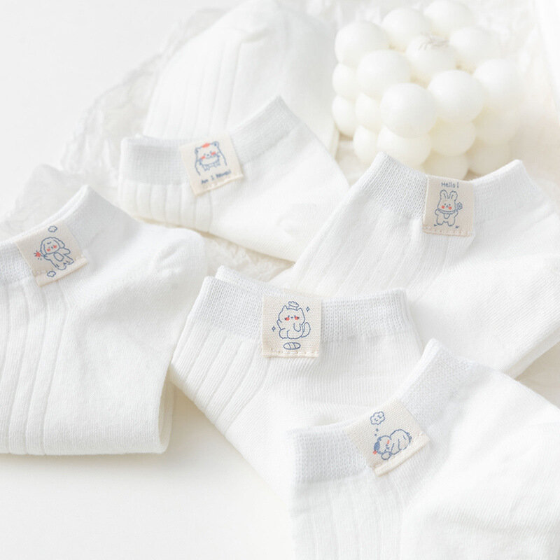 Weiß in Dünne Abschnitt Trendy Mode Atmungsaktive Mädchen Socken
