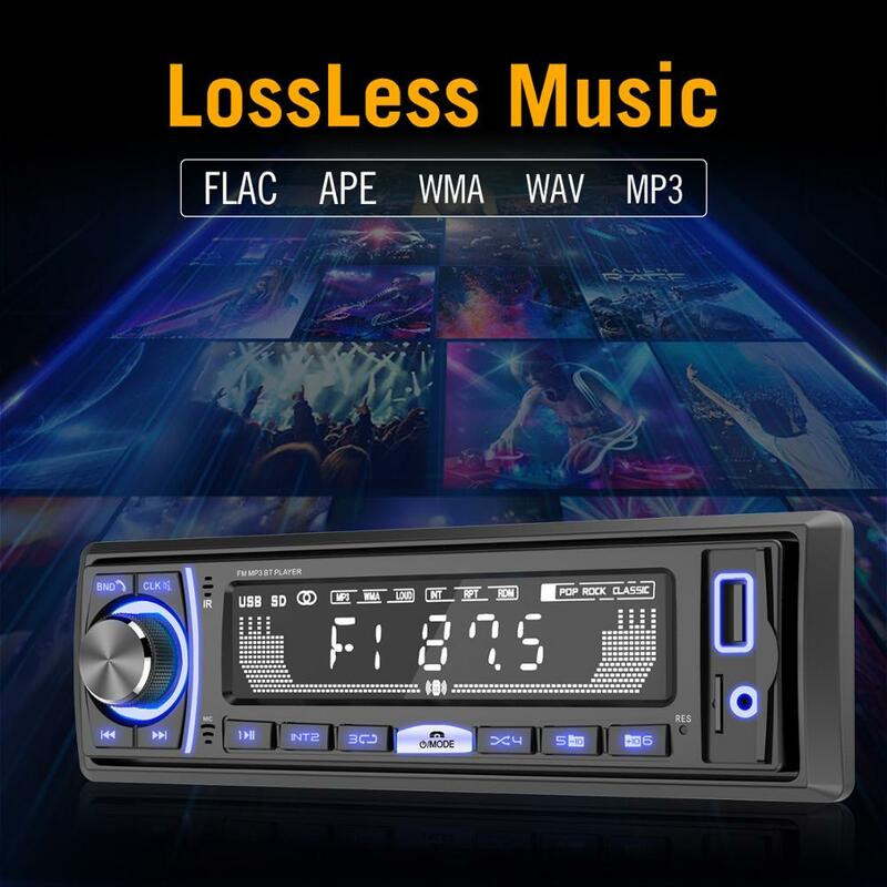 Autorradio Digital con reproductor MP3 y Bluetooth para coche, Radio con reproductor estéreo para coche, 1 Din, 12V, AUX, FM, USB/SD