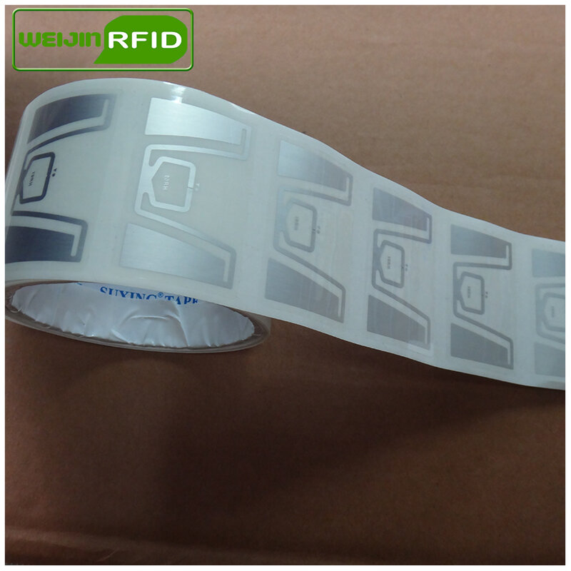 Etiqueta Adhesiva UHF RFID HR61 Impinj Monza R6 MR6 chip 860-960MHZ 900 915 868mhz Higgs3 EPCC1G2 6C, tarjeta inteligente, etiquetas pasivas, etiqueta húmeda