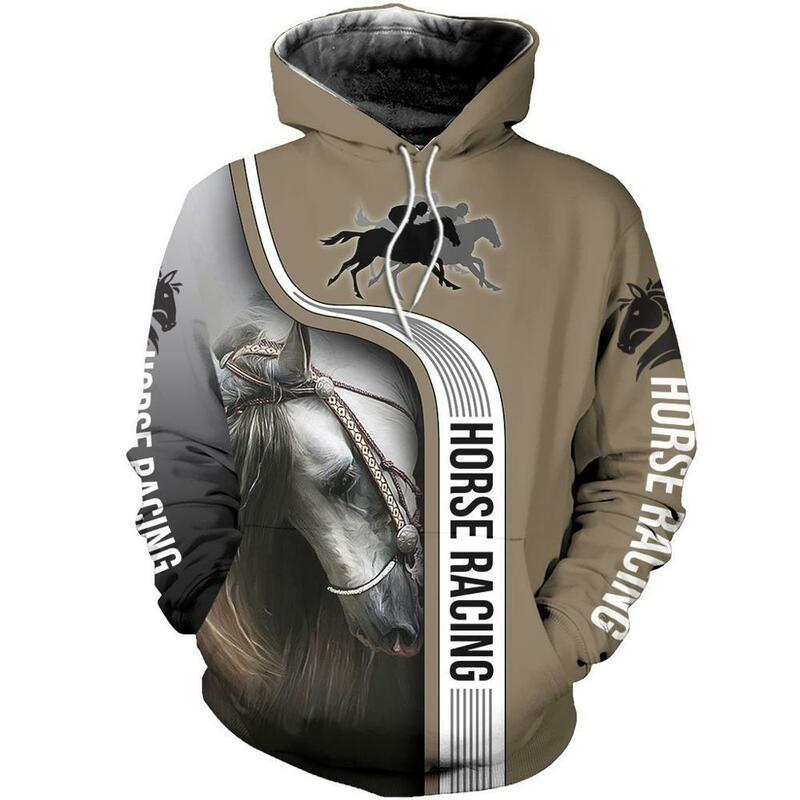 Sweat-shirt à capuche unisexe, imprimé en 3D, 22 styles, beau cheval d'amour, Streetwear, décontracté, veste, survêtement, DW0178