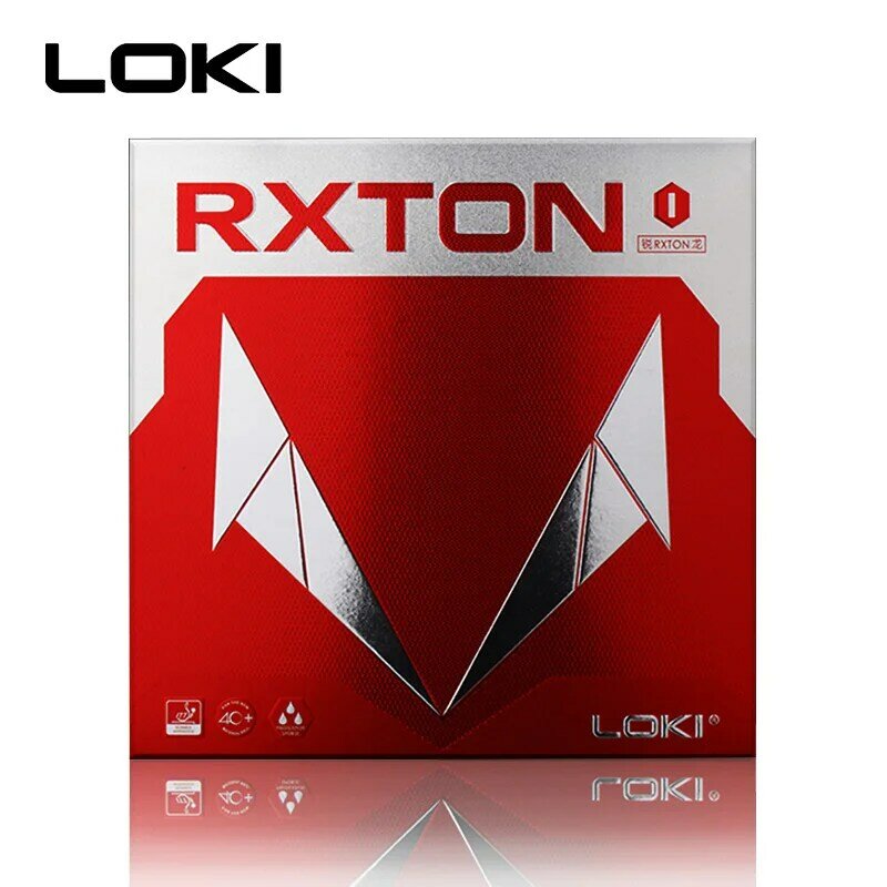 Loki Rxton 1 Bóng Bàn Cao Su Đỏ Đen 1 Gói ITTF Chấp Thuận Bóng Bàn Vợt Cao Su Cho 40 + Quả Bóng