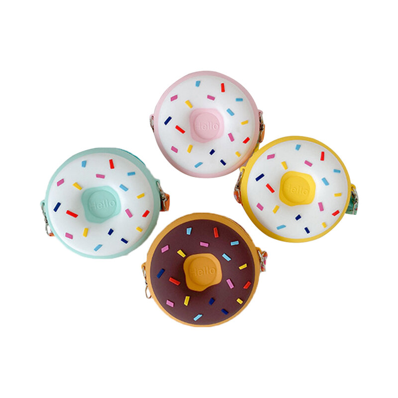 Donut forma bolsa para criança crianças dos desenhos animados bolsa adorável crossbody saco aniversário presente de natal para meninas
