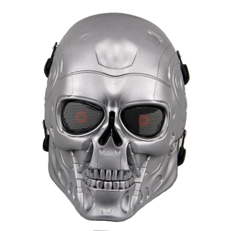 Máscara táctica de cara completa de cráneo Terminator T800, accesorios de caza, Airsoft CS, juego de guerra, Cosplay, militar, Paintball