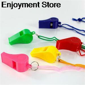 JULYHOT 24pcs/bag Plastic Whistle With Lanyard for Boats, Raft,Party,Sports Games Emergency Survival All Brand New Items