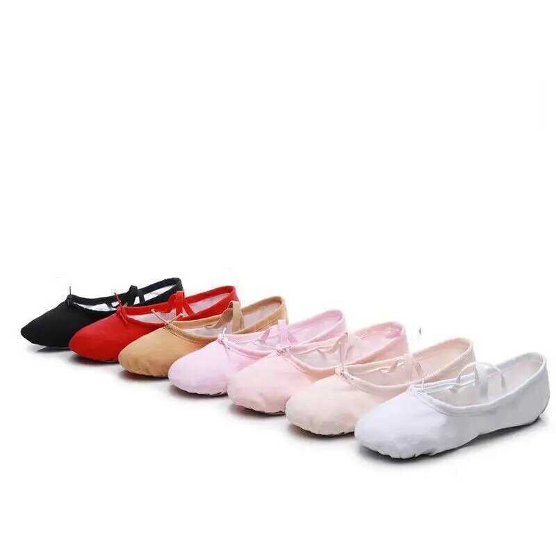 Zapatos de Ballet de lona para niña, zapatillas de baile de Ballet de suela suave, zapatos de bailarina de práctica para niños, zapatos de baile para mujer, zapatos de Yoga
