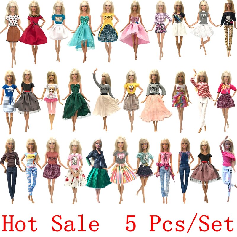 NK-Roupas de moda princesa para bonecas Barbie, camisa casual, acessórios de roupas, presente de brinquedo infantil, venda quente, 30cm