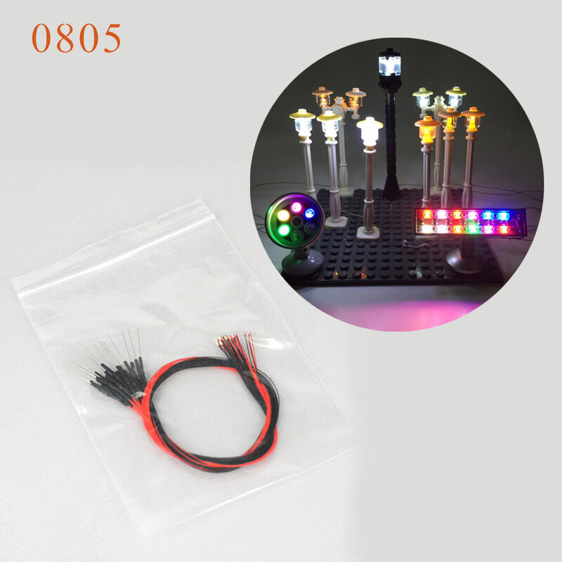 Micro Litz pour éclairage de jouets, lumière scintillante, LED clignotante filaire, modèles de lampes, train pré-soudé, Bling, SMD, 3V, 12V, 10 pièces
