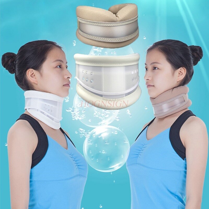 Collar de esponja ajustable, dispositivo de tracción cervical, protector de cuello fijo, transpirable, suave