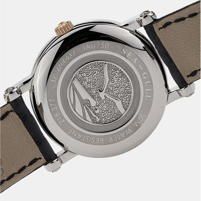 Seagullนาฬิกาผู้ชายHigh-Endของนาฬิกา18K Rose Goldนาฬิกาจระเข้สายคล้องคอนาฬิกาธุรกิจ218.377
