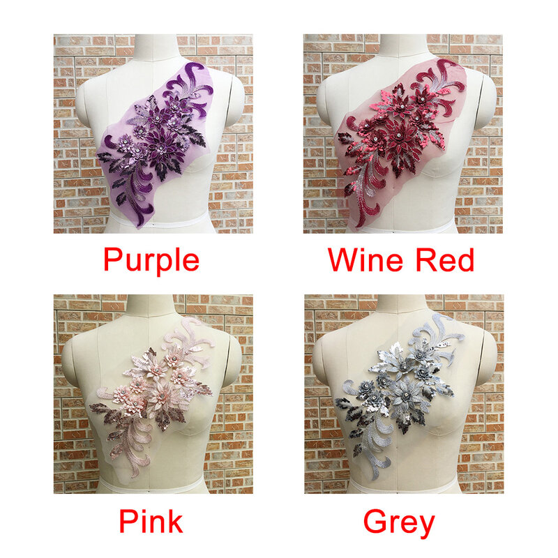 DIY Easy To Use Wedding Decor Bordering Lace Fabric Patch Headdress Clothing Accessories Polyester Dress Embroidery Handmade