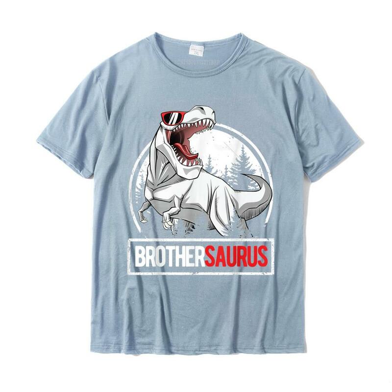 BrotherSaurus قميص الأولاد ريكس حفلة عيد ميلاد ديناصور شقيق قمم تي شيرت تيز عادي Camisa القطن الرجال تي شيرت علوي كلاسيكي