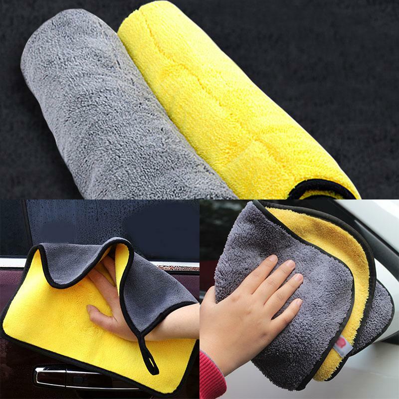 Hot sale Thickened Car Cleaning Towel Microfiber Coral Velvet Cloth Double Sided High Density Towel New Wiping Absorbent