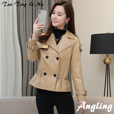 Tao Ting Li Na giacca da donna in vera pelle di pecora primavera R45