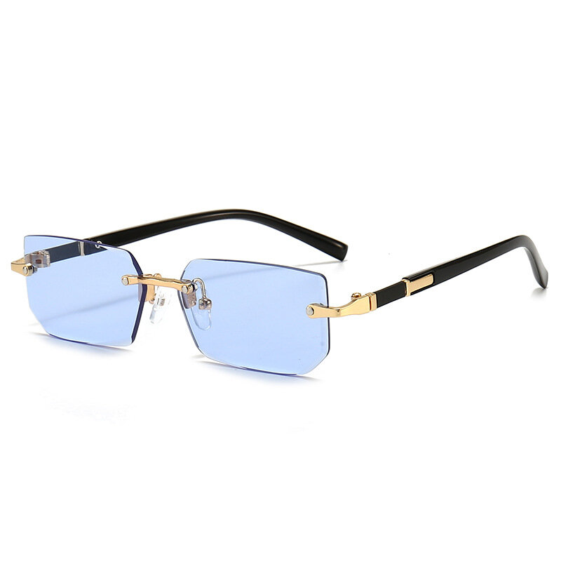 Okulary przeciwsłoneczne bezramkowe prostokąt moda popularne kobiety mężczyźni odcienie małe kwadratowe okulary przeciwsłoneczne dla kobiet mężczyzna lato podróżowanie óculos