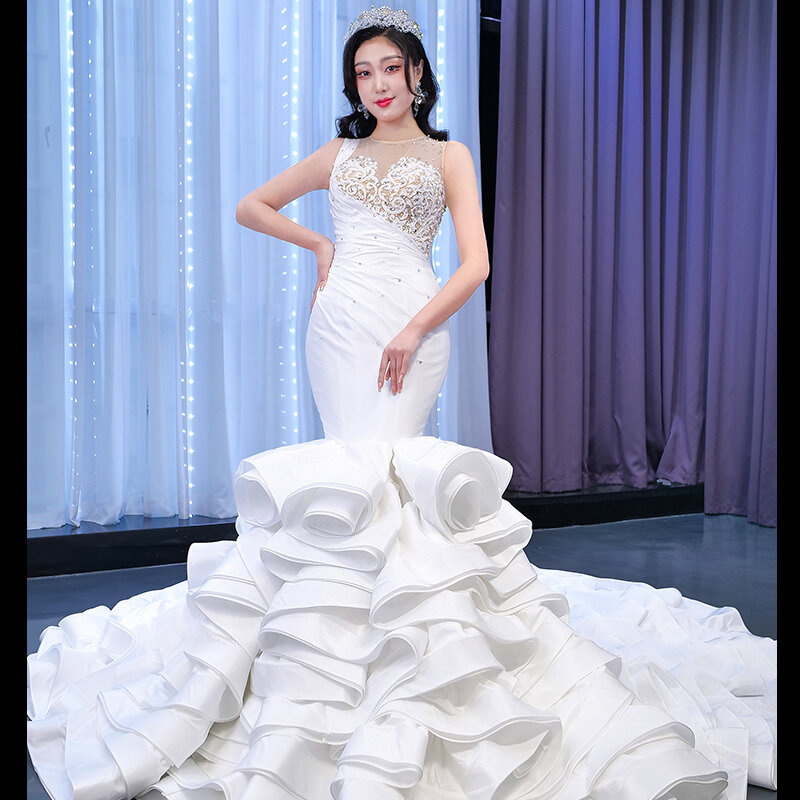 Design de luxo vestidos de casamento sereia elegante vestido formal para grávidas mulher gravidez vestidos de noiva vestido de noiva