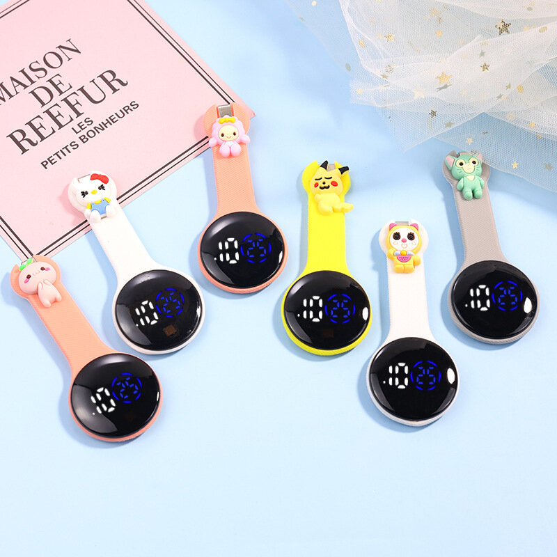 Simpatici modelli di cartoni animati infermiera Doctor Watch orologio da tasca in Silicone LED orologi da donna regalo colorato per bobina per badge medico ospedaliero