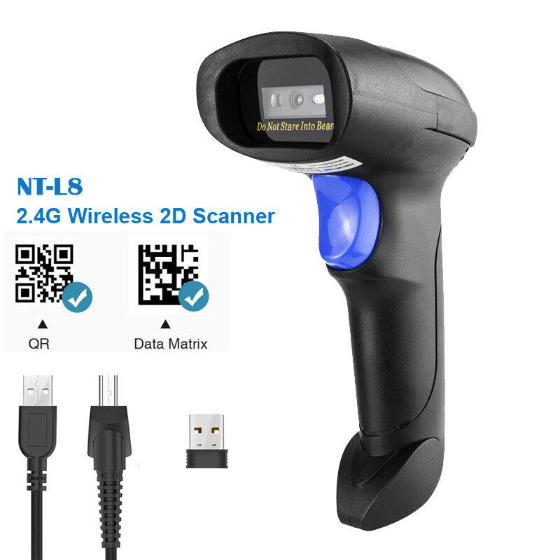 NETUM NT-1698W Handheld Wirelress Barcode Scanner AND NT-1228BL Bluetooth 1D/2D QR Bar Code Reader PDF417 for IOS Android IPAD