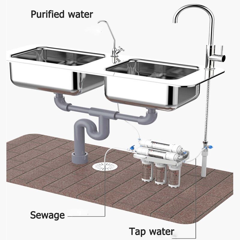 3 + 2 Potabile ultrafiltrazione Sistema di Filtraggio Dell'acqua Cucina di Casa Filtro Depuratore di Acqua Con Rubinetto di Acqua di Rubinetto Cartuccia del Filtro Kit