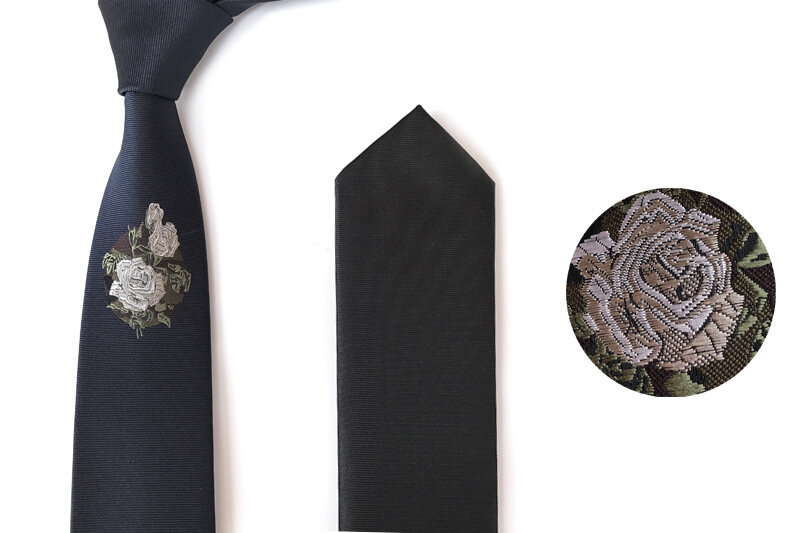 Ricnais-패션 프린트 슬림 꽃 넥타이 6cm 남성용, 웨딩 파티 선물 액세서리