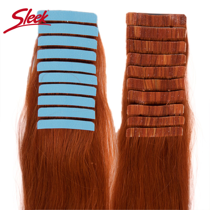 Elegante nastro in capelli umani peruviani estensione dei capelli lisci colore arancione per capelli umani Remy spessi 4 #8 #10 #16 # marrone per salone