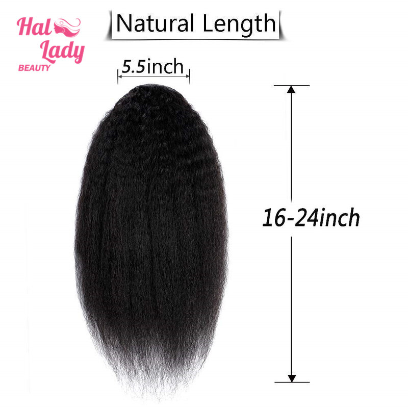 Halo Lady beauty шнурок афро кудрявый прямой конский хвост человеческие волосы не Реми бразильский клип в наращивание волос Yaki Pony Tail