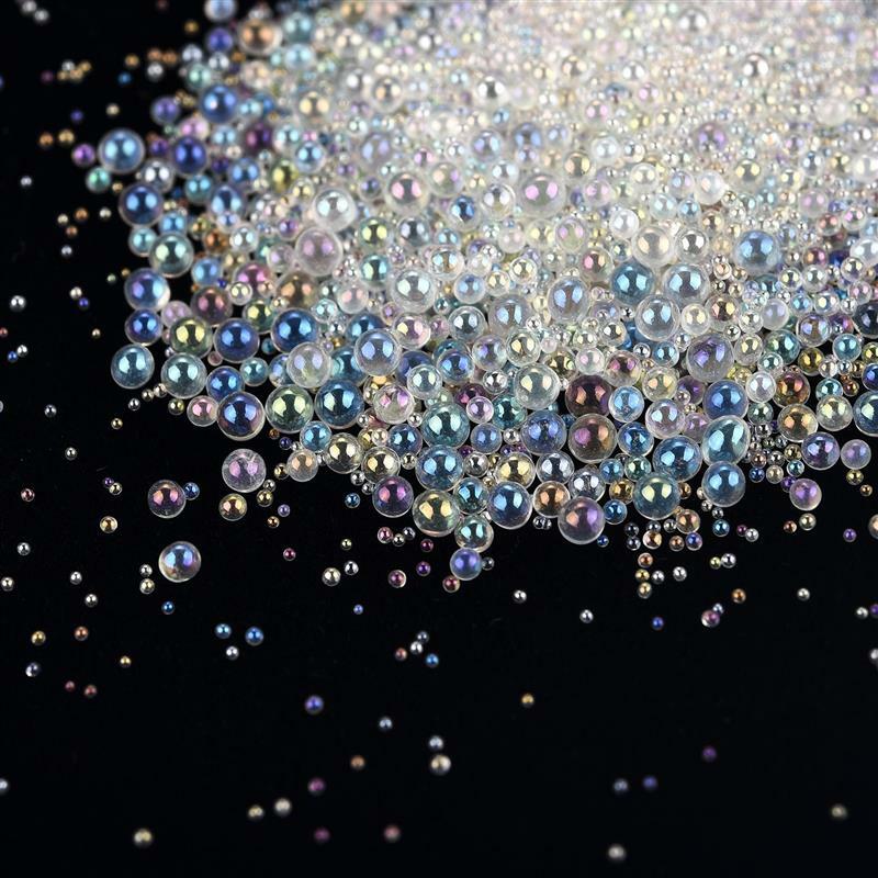 Perles en verre en résine pour la décoration, mini boules en époxy UV, moule en Silicone, 0.4 – 3 mm, 10 g/paquet
