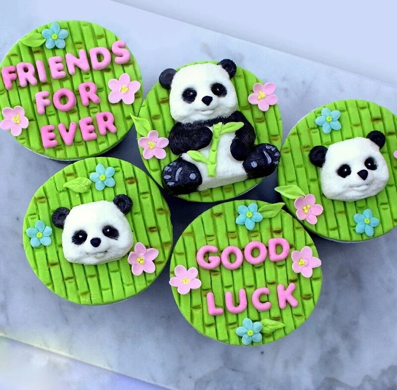 3D Bamboe Blad China Panda Siliconen Mal Diy Gebak Jelly Fondant Chocolade Cake Decorating Bakken Tool Klei Gips Kunststofremblokken