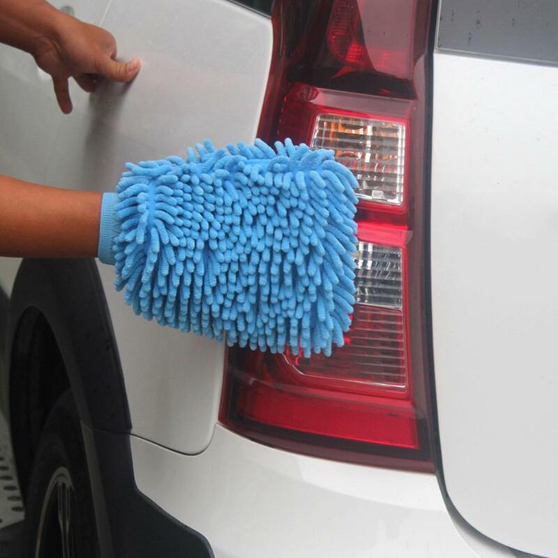 Guantes de microfibra antiarañazos para limpieza del hogar, herramienta de cepillo, accesorios para coche