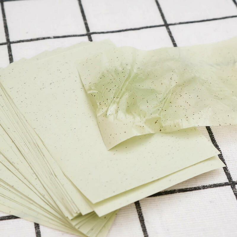 Hojas de papel absorbentes de aceite Facial, toallitas de Control de aceite de té verde, hoja absorbente de papel aceitoso, herramienta de maquillaje de limpieza Facial de verano, 100 Uds.