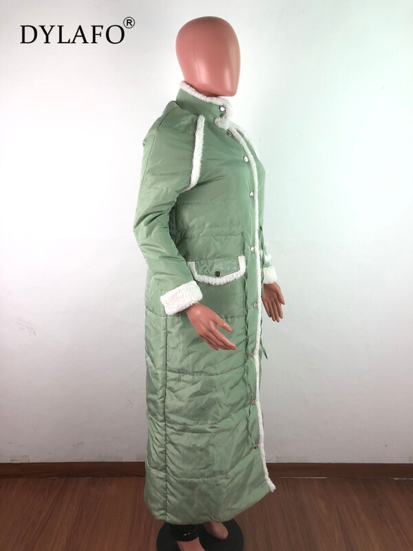 Bebek Jaket Wanita Musim Dingin 2020 Pakaian Mantel Wanita Panjang Kasual Lampu Hangat Jaket Bomber Berbulus Blus Mantel Atas 2XL