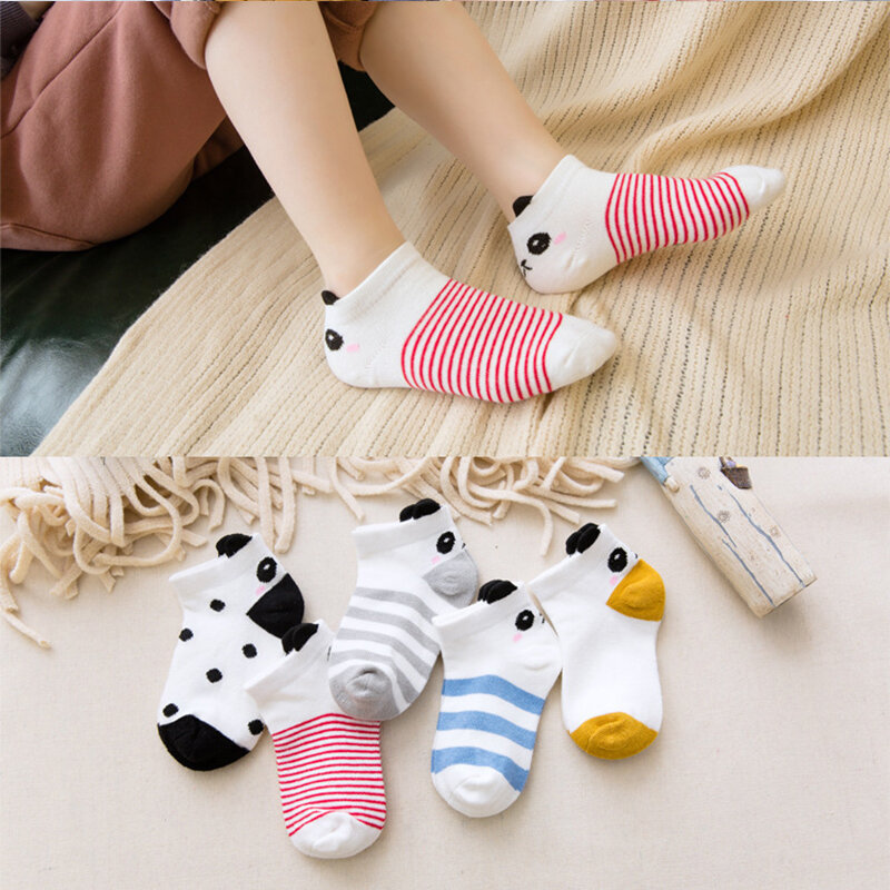 5 pair 1 to 12 Yrs Cotton Children's Socks Stereo Animals Summer Thin Kids' Mesh Socks Cute Girls Boys 100% cotton Socks