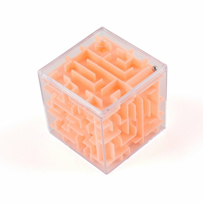 Cubo mágico de laberinto 3D para niños, rompecabezas transparente de seis lados, juego de bolas rodantes, juguetes educativos, 1 unidad