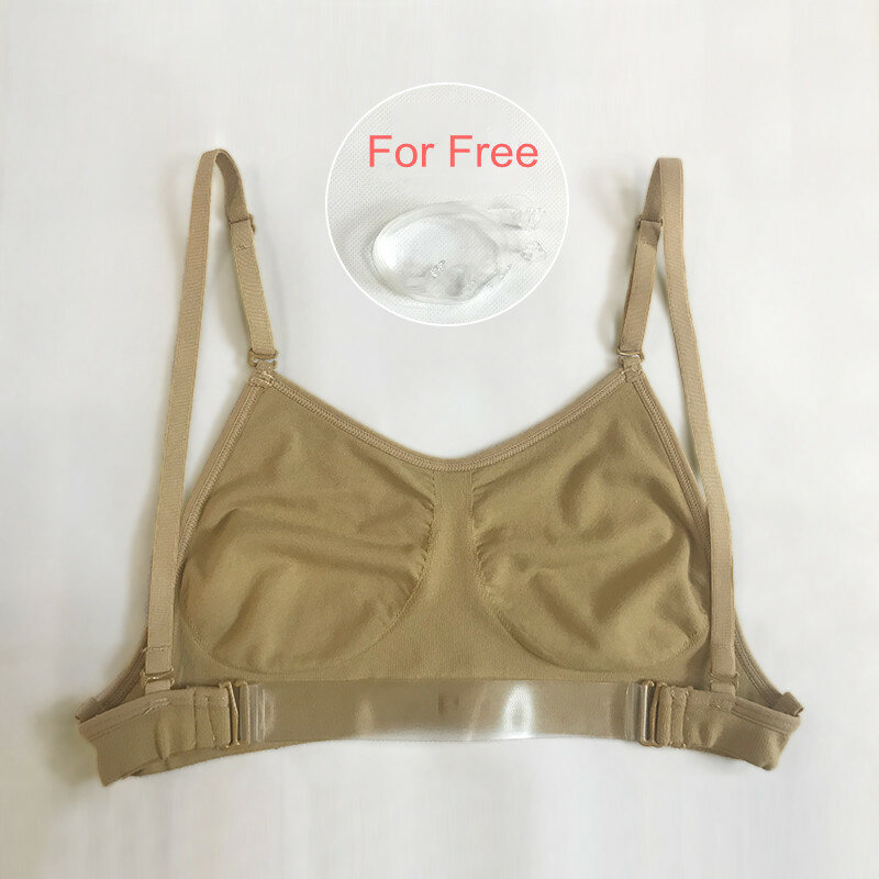 2023 European Clothing Flesh-colored Great Flexibility Elastic Bottoms Are Anti-walking Bare Corsets Invisible Dance Wear Bra