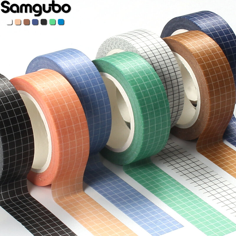 10M Pure Color Grid  Washi Tape Set Masking Tape Journaling Supplies Washy Tape Organizer Washitape Stationery Sticker Scrapbook