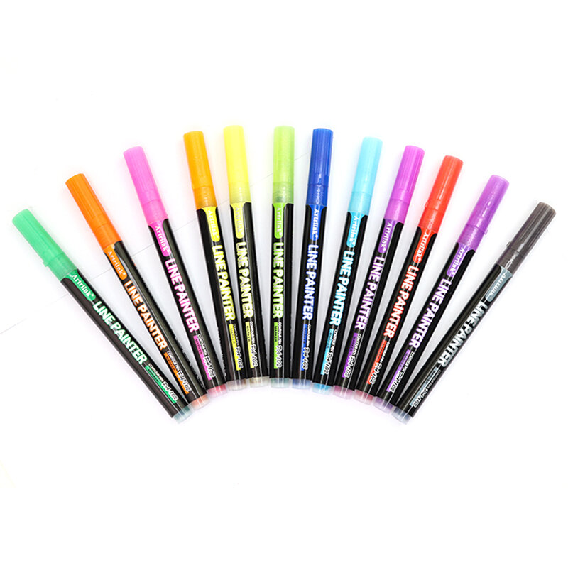 Artriink canetas de ponta de fibra 1-2mm, 12 cores, canetas à base de água, desenho com tinta suave, marcador artístico
