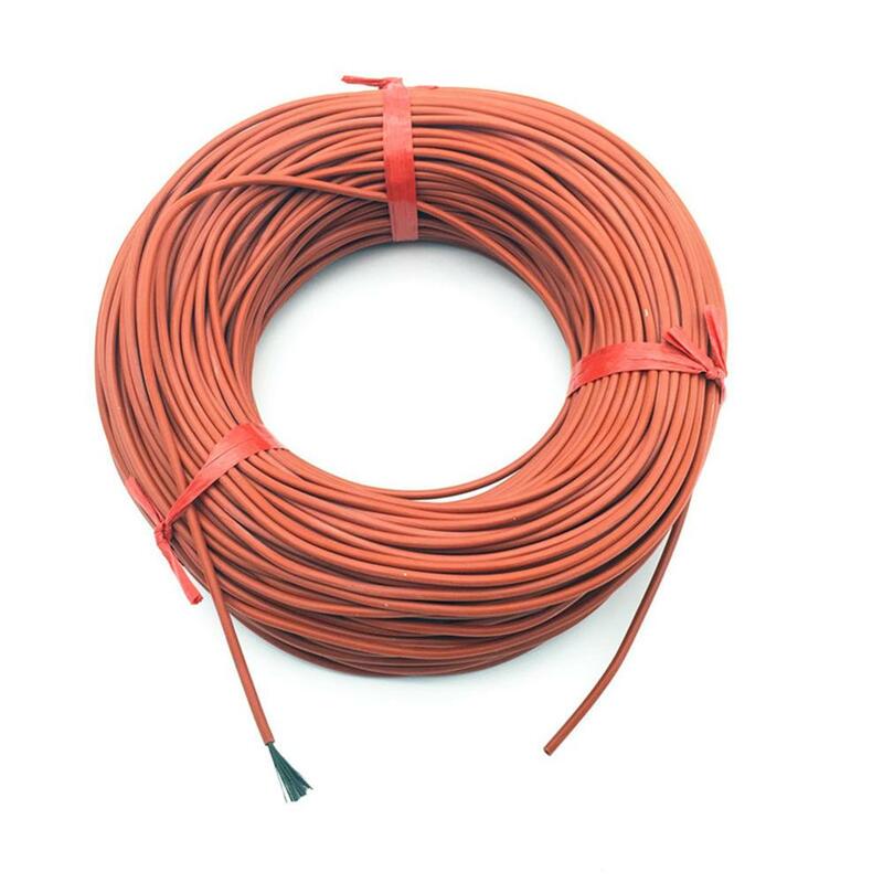 Cables de calefacción de goma de silicona, accesorios de calefacción para el hogar, granja, 10M, 12K, 33ohm/m, Gel de sílice, alambre de fibra de carbono, 220V, 150w
