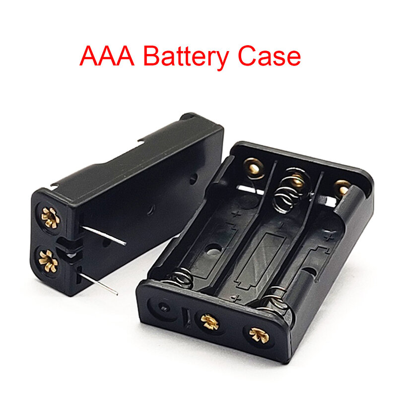 Soporte de batería AAA con pines, caja de batería AAA, compartimento de batería de Sección 1x2x3, con Pin de 1,5 V/3V/4,5 V
