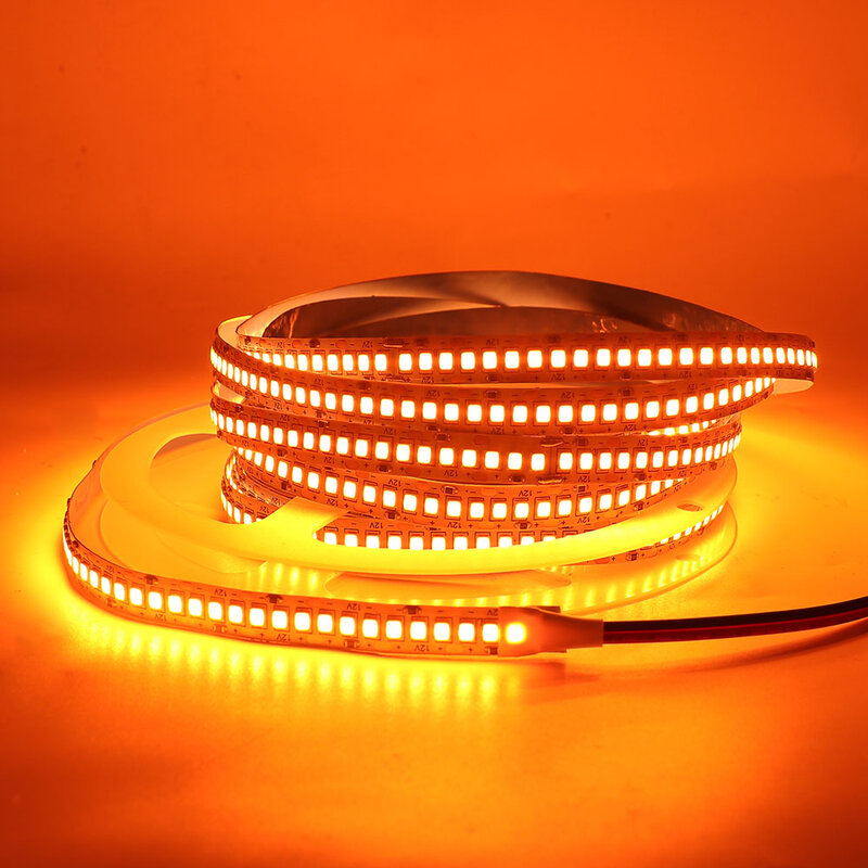Bande lumineuse LED orange pour la décoration de rétroéclairage, ruban LED flexible, ULlumineuse, ruban, bande, 4mm, 10mm de largeur, 12V, 2835 SMD, 120 LED, 240LED, m, 5m