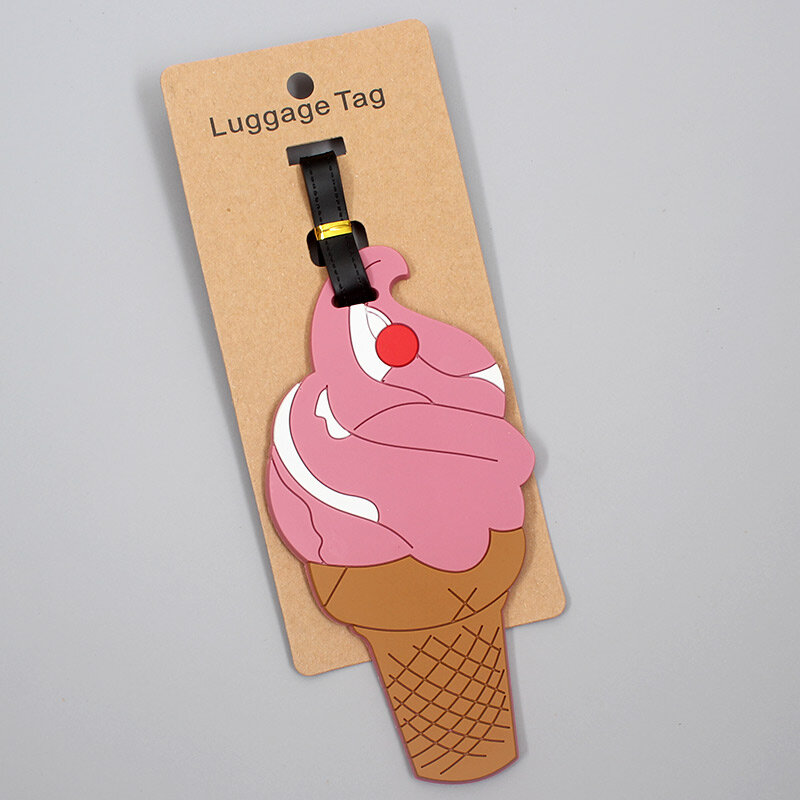 Cute Ice Cream & Cake Travel Accessories Luggage Tag Silica Gel Suitcase ID Addres Holder Baggage Boarding Tag Portable Label