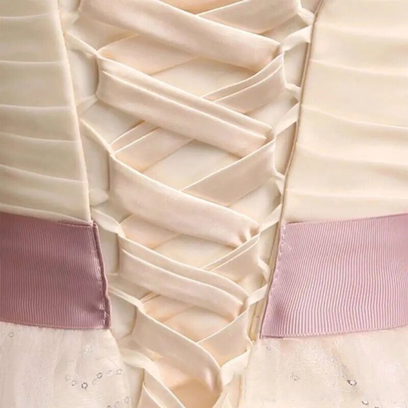109Inch Wedding Dress Zipper Replacement Adjustable Corset Back Kit Lace-Up Satin Ribbon Ties for Bridal Banquet Evening Gown