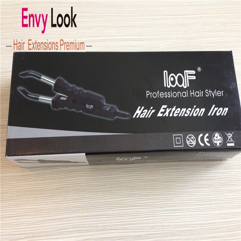 Conector de ferro para extensão de cabelo envy, conector de cor preta ou vermelha para salão de beleza, utensílios com conector de calor e temperatura